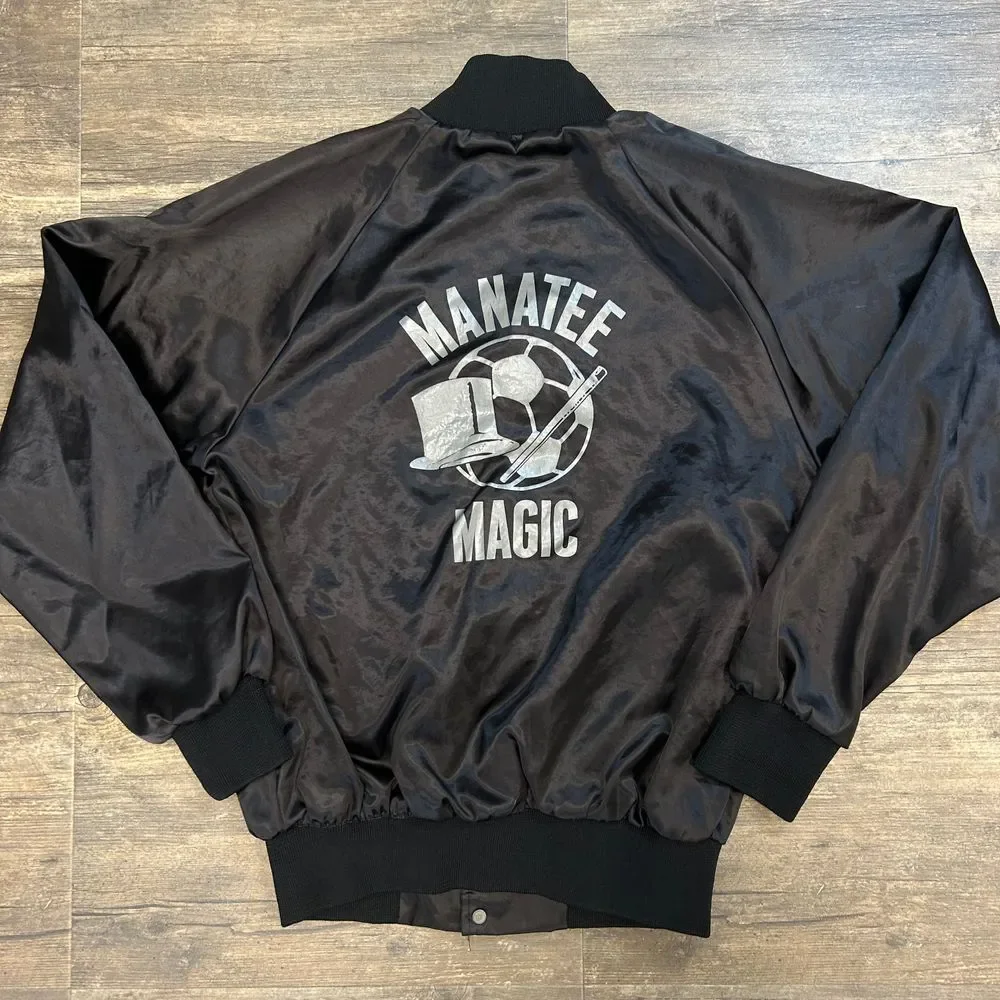 Vintage Manatee Magic RYAN Bomber Jacket Auburn Sportswear Men‎ Small USA MADE